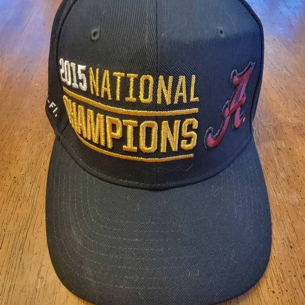 Alabama Crimson Tide 2015 National Champions Nike Black Cap Hat - One size - Picture 1 of 4